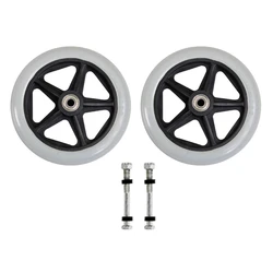 2Pcs 6/7/8inch Heavy Duty Wheelchair Front Caster Wheels Smooth Flexible Solid Tire Wheel Wheelchair Replacement DropShipping