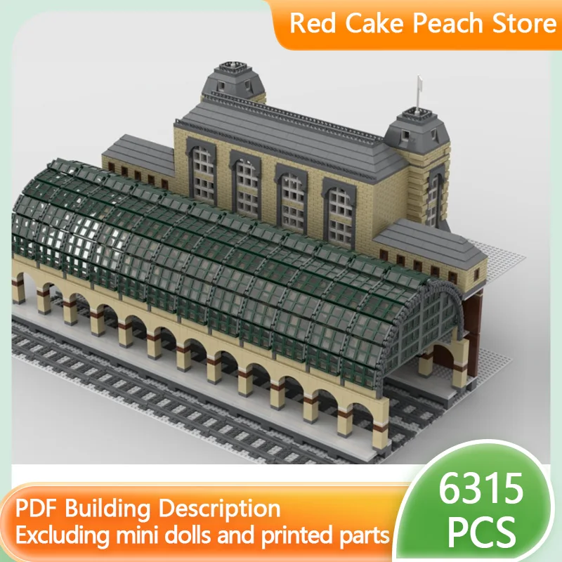 

Модель City Street View MOC, строительные кирпичи, центральный поезд, модульная технология, детские праздничные подарки, сборные игрушки, костюм