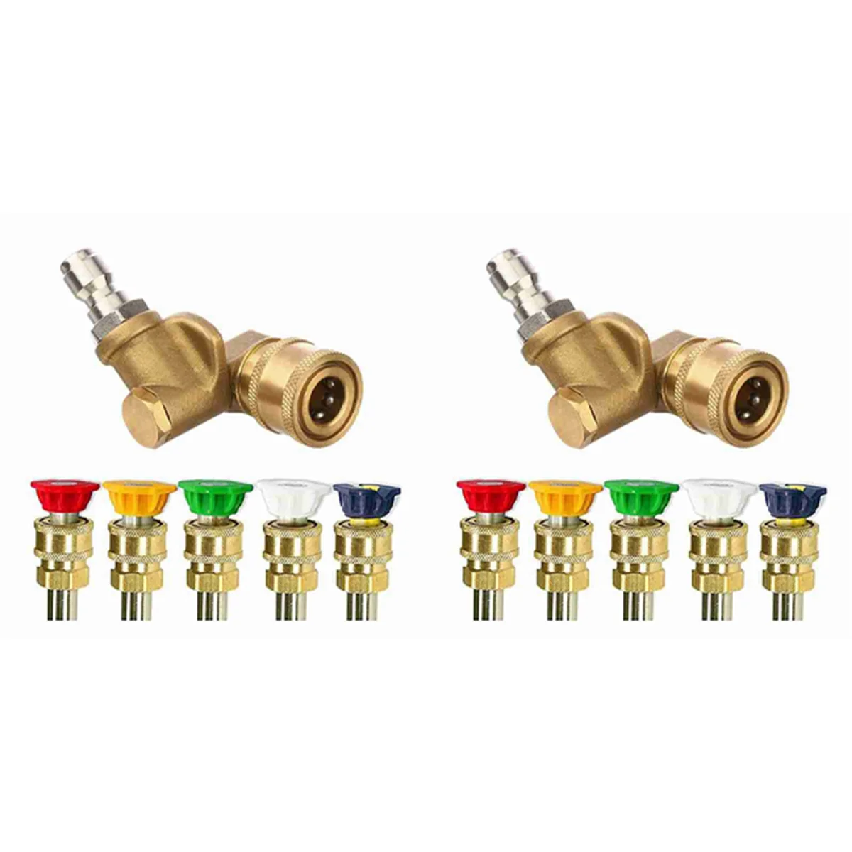 

2X Washer High Pressure Washer Nozzle Tips Wand Pivot Coupler Power Spray Kit 4500 PSI Pivot Coupler with Nozzle Tips