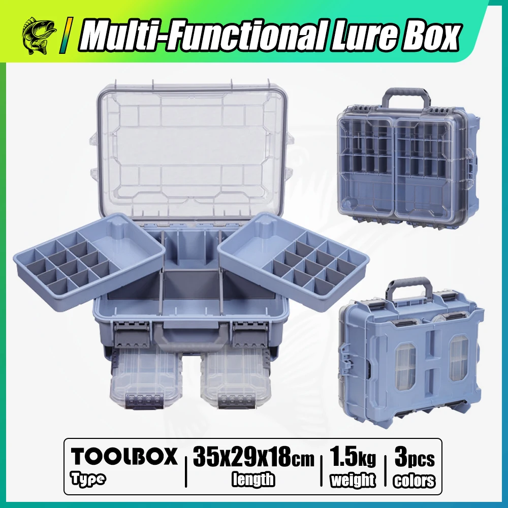 SAMOLLA коробка для рыболовных снастей большой емкости портативный многофункциональный водонепроницаемый аксессуар для приманок открытый ящик для хранения кемпинга SAMOLLA коробка для рыболовных снастей большой емкости портативный многофункциональный водонепроницаемый аксессуар для приманок открытый ящик для хранения кемпинга