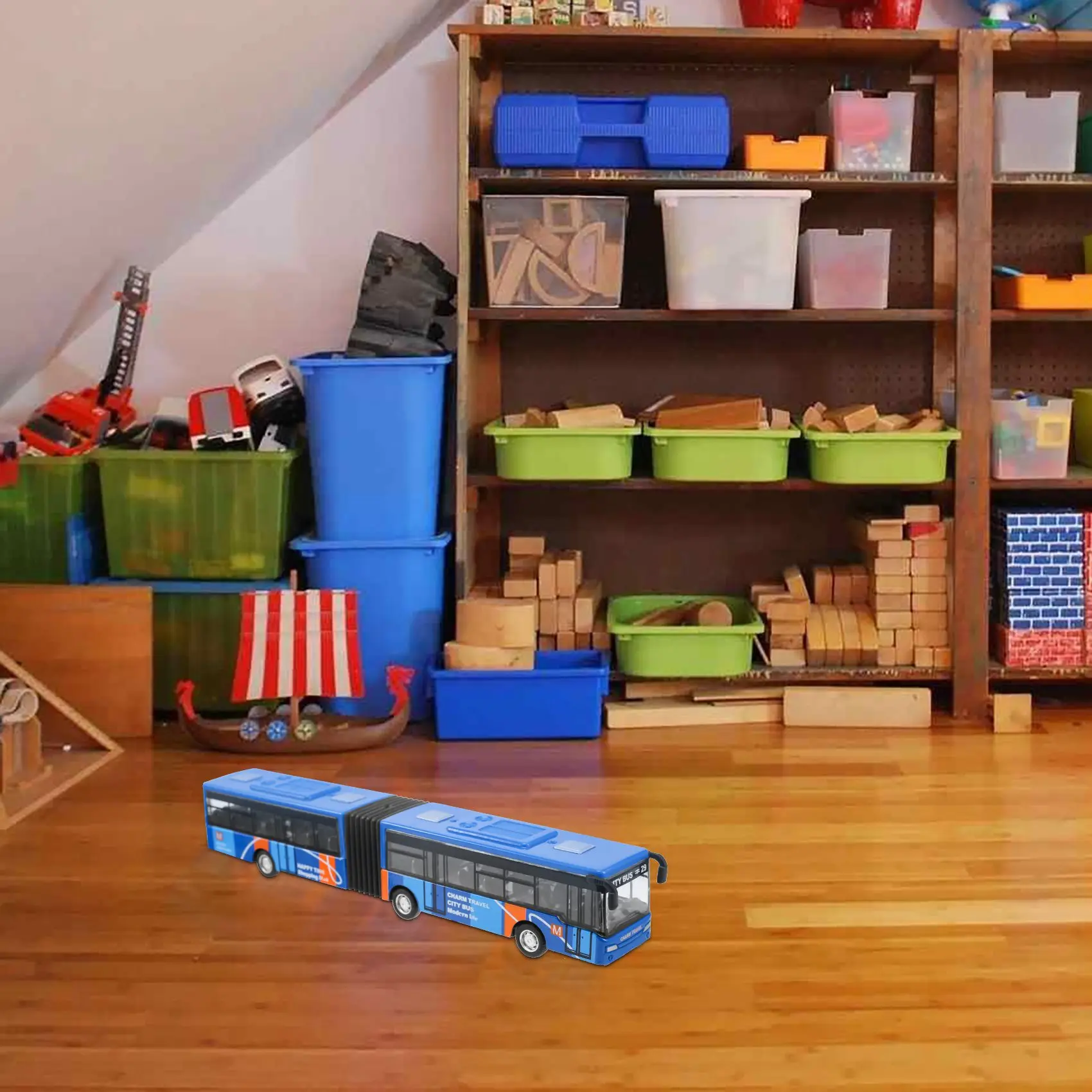 Veículo modelo Diecast para crianças, puxar brinquedos, ônibus e carro de transporte, bebê pequeno, azul