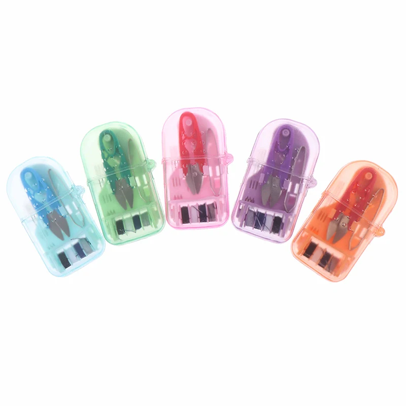 1Set Mini Portable Travel Sewing Kit Home Sewing Thread Needle Embroidery Stitching Thimble Storage Box Handwork DIY Craft