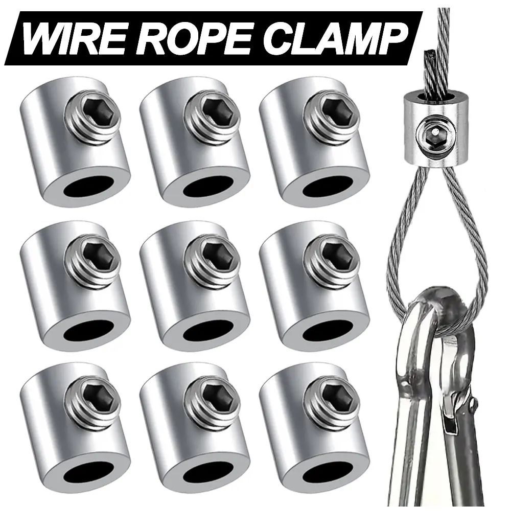 0,8-2mm Stahlseilklemme Edelstahlkabel Kupfer Metall Aufhängeclip Verstellbare Schrauben Befestigungszubehör – Detail 1