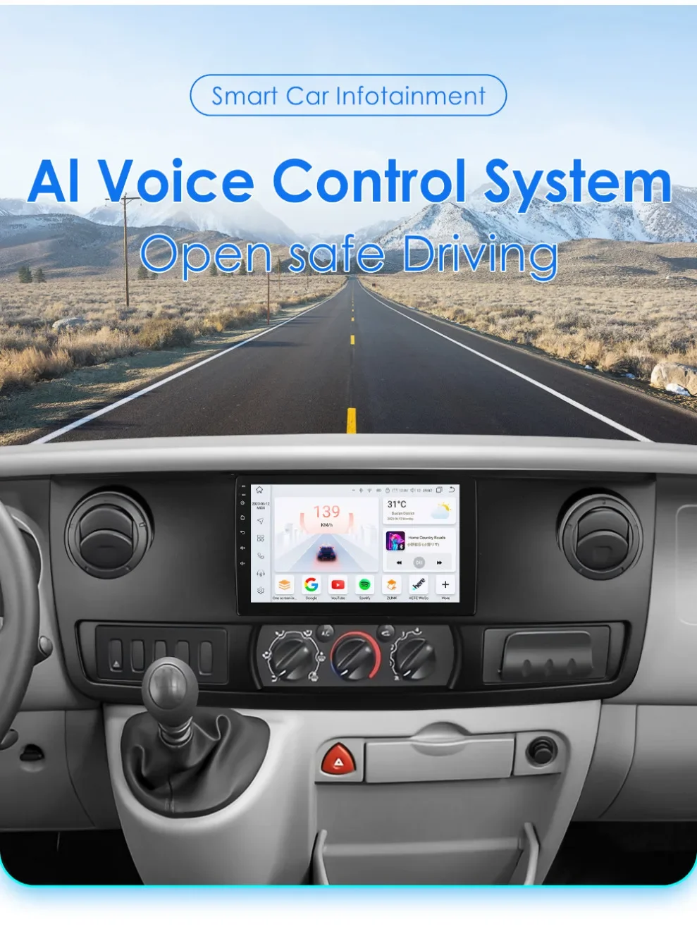 Android Autoradio Betaler voor Renault Master 2003-2011 Auto Multimedia GPS Carplay 2Din 6115 Autoradio Stereo Groot Scherm autoradio - afbeelding 2