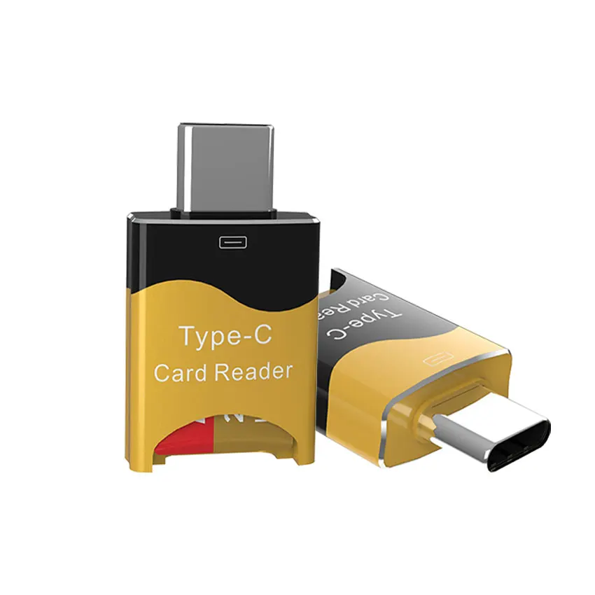 1PCS Mini Type-C Card Reader Mobile OTG Micro SD Aluminum Alloy Hidden Card Slot Plug Play Flash Drive connector