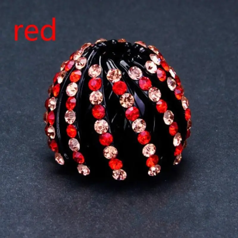 New Bird Nest Ponytail Holder Fair Crab Claw Clip Hairpin Rhinestone for Women Girls Accessor