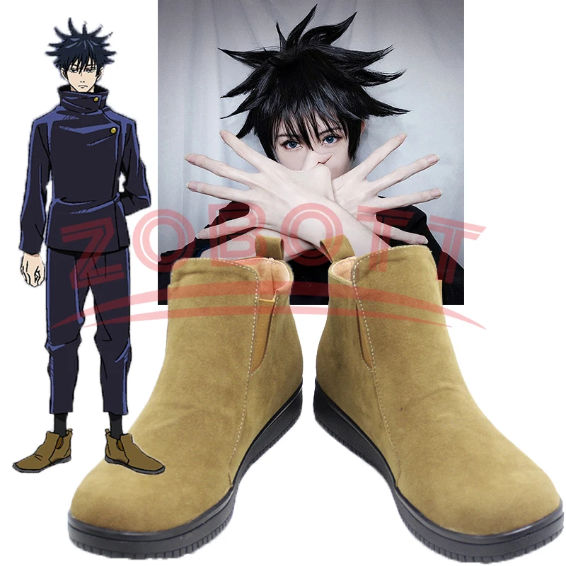 Anime Jujutsu Kaisen Fushiguro Megumi Shoes Boots Cosplay Shoes Boots Game Anime Halloween Cosplay Costume Wig Shoes Props