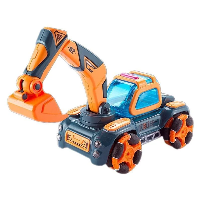 เด็กรีโมทคอนโทรลของเล่นรถชาร์จ Disassembly Bulldozer Excavator สาม Diy ชุดวิศวกรรมยานพาหนะ