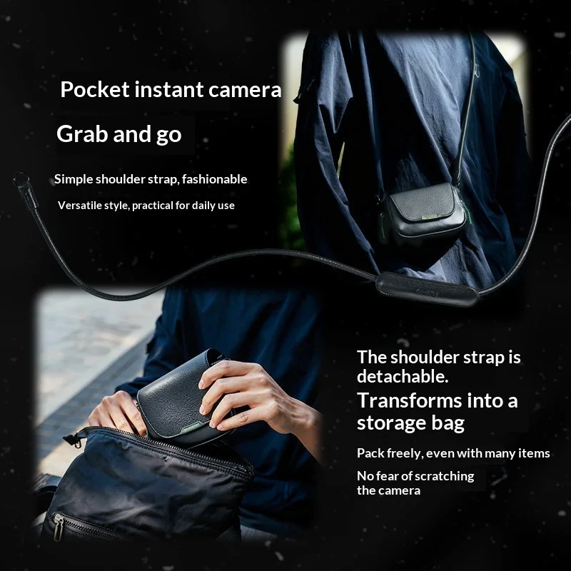 Camera Carry Pouch - Fits Action 6/5 Pro/Ace Pro 2, Leather, 136g, Magnetic Close, AirTag Slot