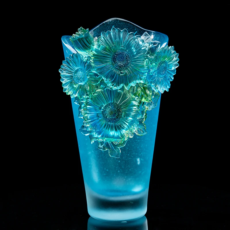 %W# Vase for Home Decoration Thickened Crystal Glass Wedding Vase Modern Elegant Art Glass Vase for Decorating Flowers