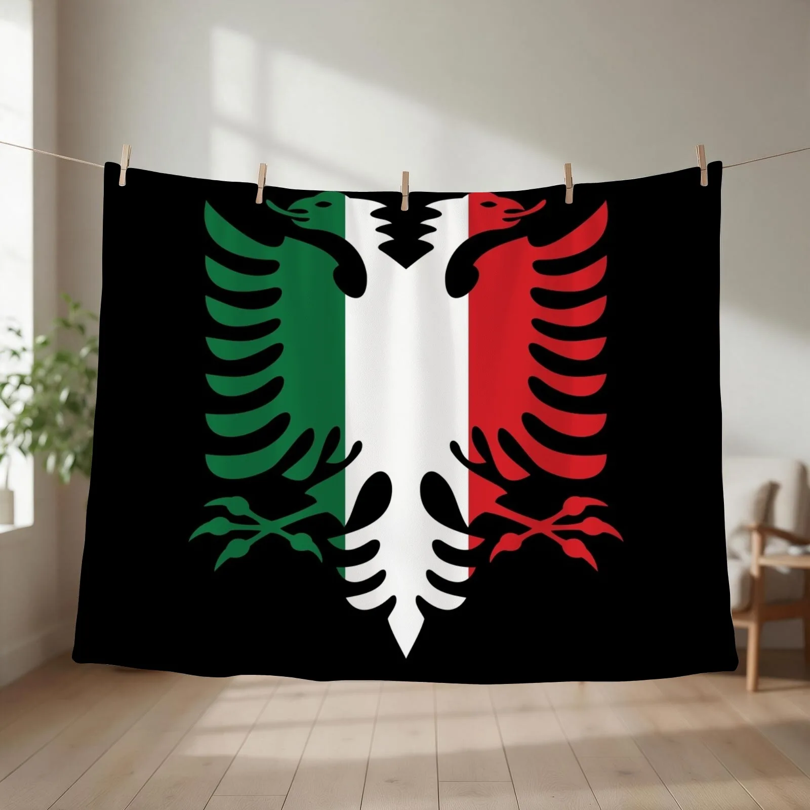Italy Albania flag Throw Blanket Soft Hairy for babies Decorative Sofa Blankets