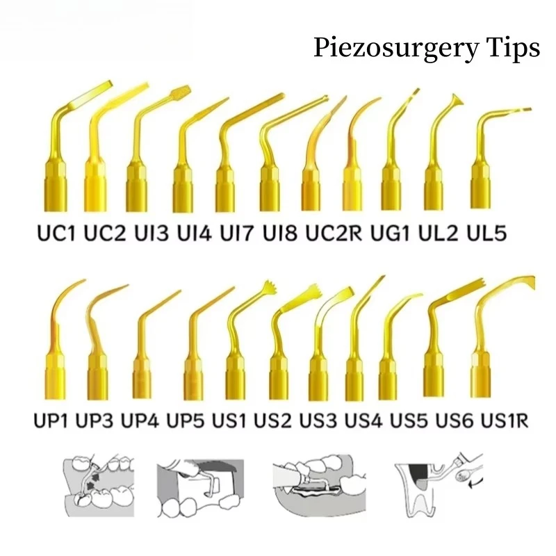 Piezoelectric Surgery Tips, Bone Cutting Sinus Lift Implant Tips, Periodontal Scaling Surgical Tips Dental