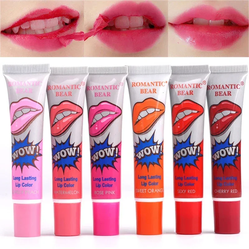 6 Colors Amazing Peel Off Liquid Lipstick Waterproof Long Lasting Lip Gloss Tint Moisturizing Tear Off Lip Stain Makeup Cosmetic