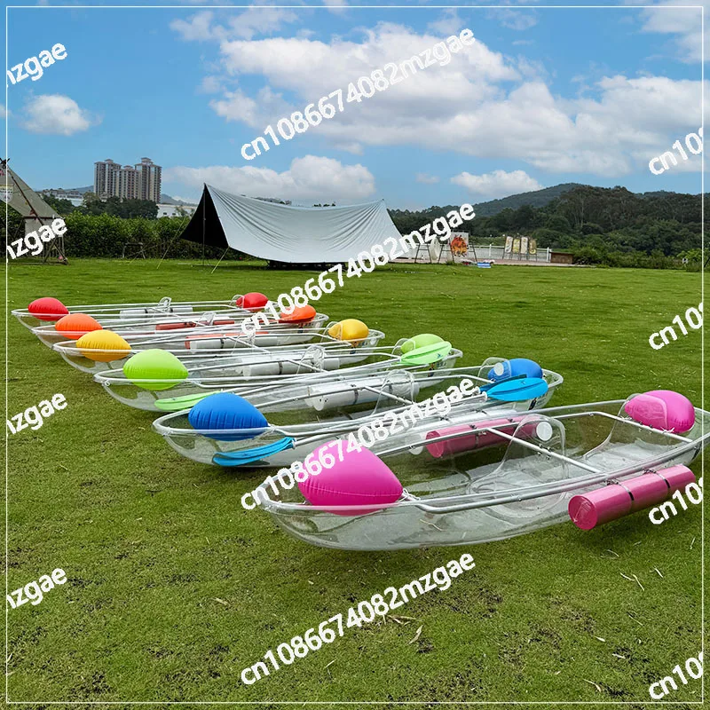 PC polycarbonate transparent boat water park kayak paddle Internet celebrity glass boat