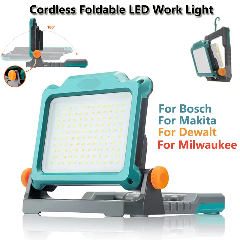 Led ランプ屋外 DeWalt/マキタ/ボッシュ/ミルウォーキー 18V 20V リチウムイオン電池供給 LED 作業灯ランプ折りたたみ式車の修理