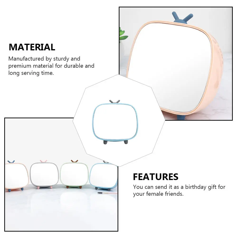 

1Pcs Retro Makeup Storage Mirror Creative Desktop Table Mirror for Women Teens Students Vintage Makeup
