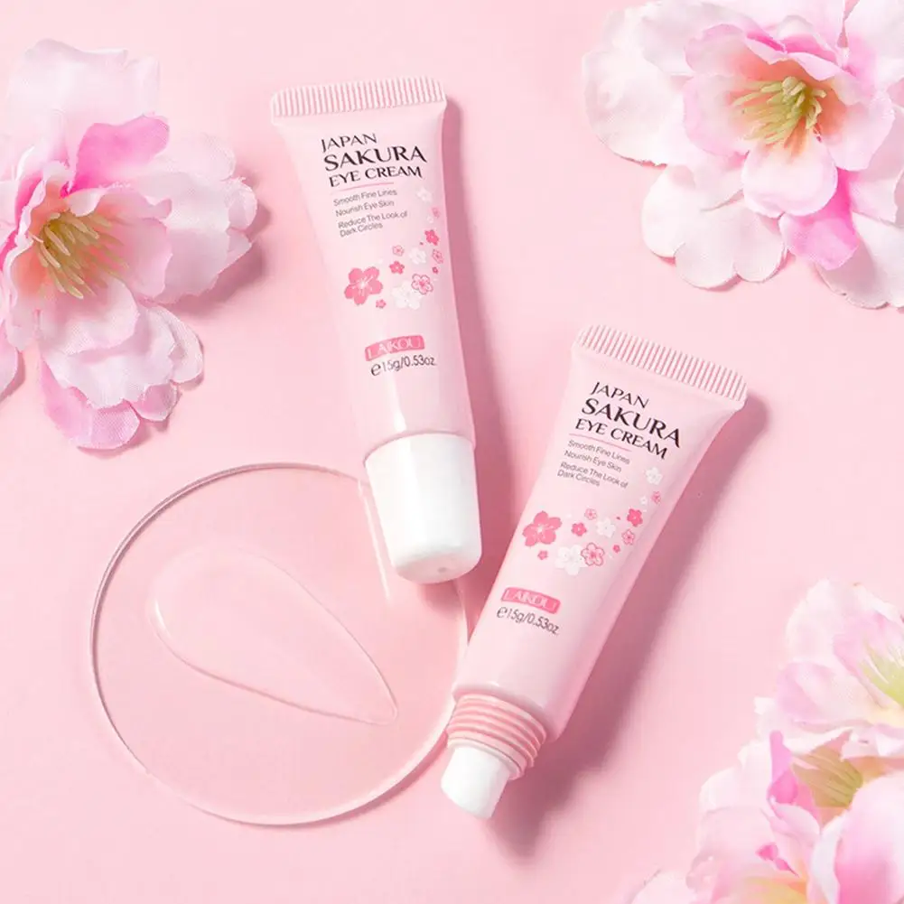 Crema reafirmante para los ojos, elimina las ojeras, esencia Sakura, hidratante refrescante para los ojos, cuidado de la piel