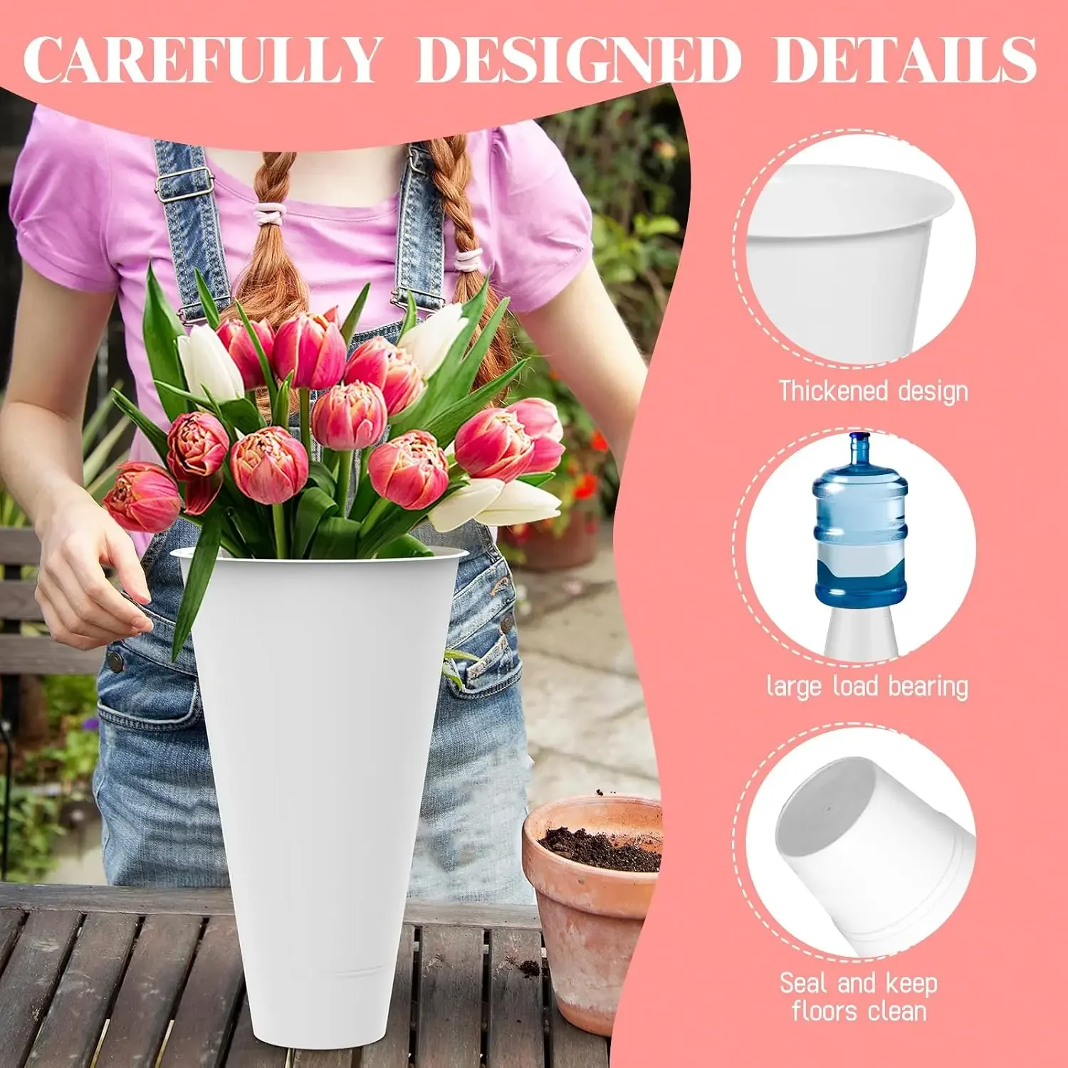 Flower Display Stand with 12 Buckets, 3-Layer Metal Plant Stand with Wheels, Movable for Terrace Garden, Living Room, Florist Sh