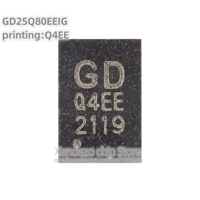 10pcs/lot GD25Q80EEIG printing Q4EE USON-8 package Original genuine 8M-bit serial flash memory chip