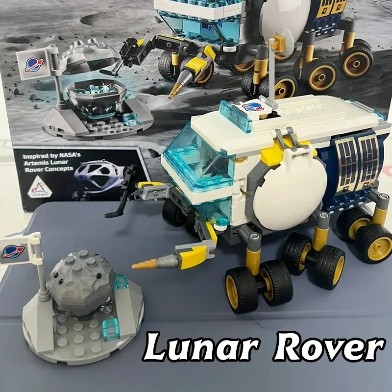 Conjuntos de tijolos compatíveis série cidade blocos de construção veículo roving lunar nave espacial estação espacial brinquedos das crianças presentes 60348