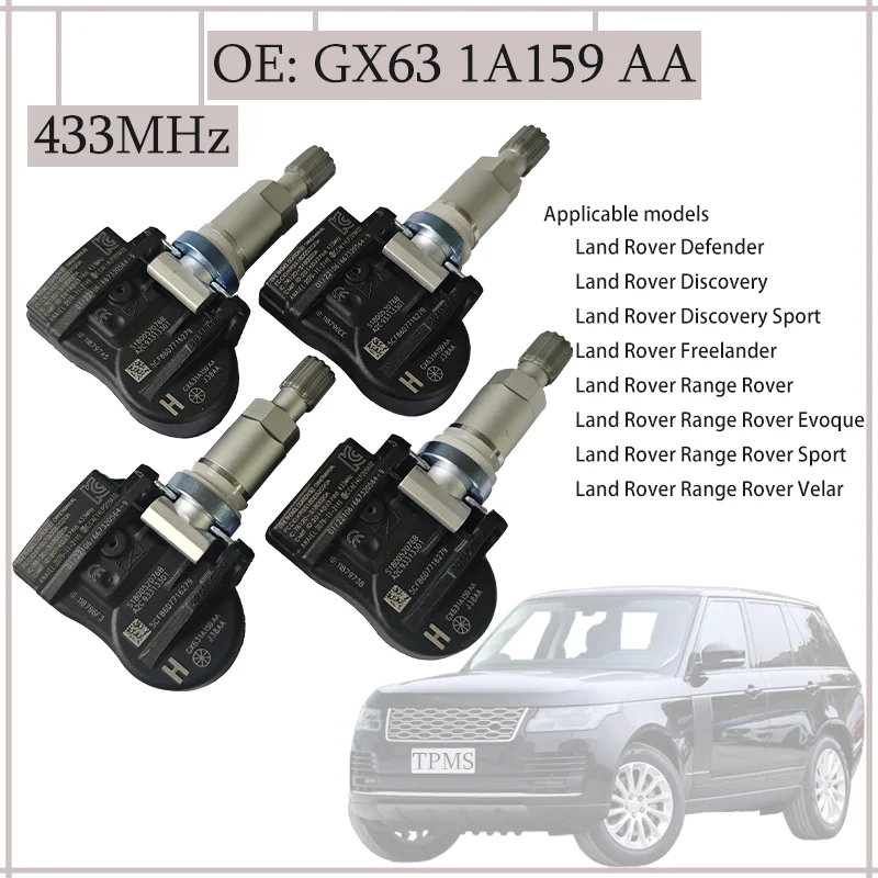 433MHz GX631A159AA Tire Pressure Sensor For Land Rover Range Rover Defender Discovery Freelander Range Rover Evoque Car TPMS