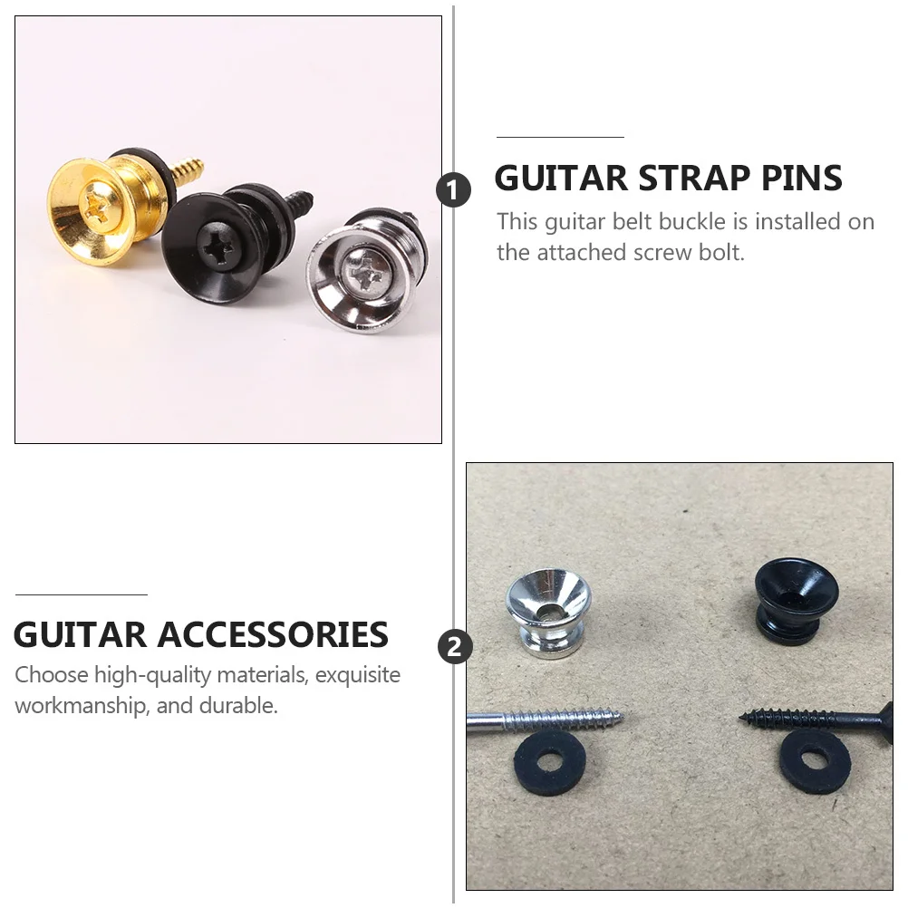 

Adjustable Guitar Strap Buckle Buttons Pegs Screws. Metal Iron Endpins Electric