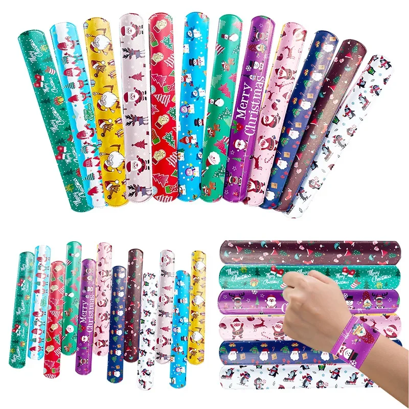 Christmas Slap Bracelets Cartoon Santa Claus Snowman Xmas Gift Noel Merry Christma Decor Natal Navidad Happy New Year 2025