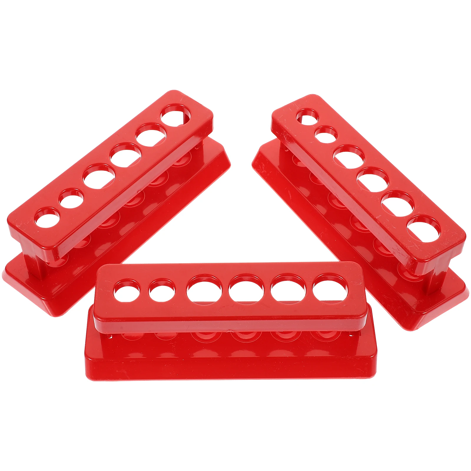 

3 pcs Tube Rack Plastic Toddler Science Lab Equipment 6 Holes Tube Rack Color Lightweight Practical