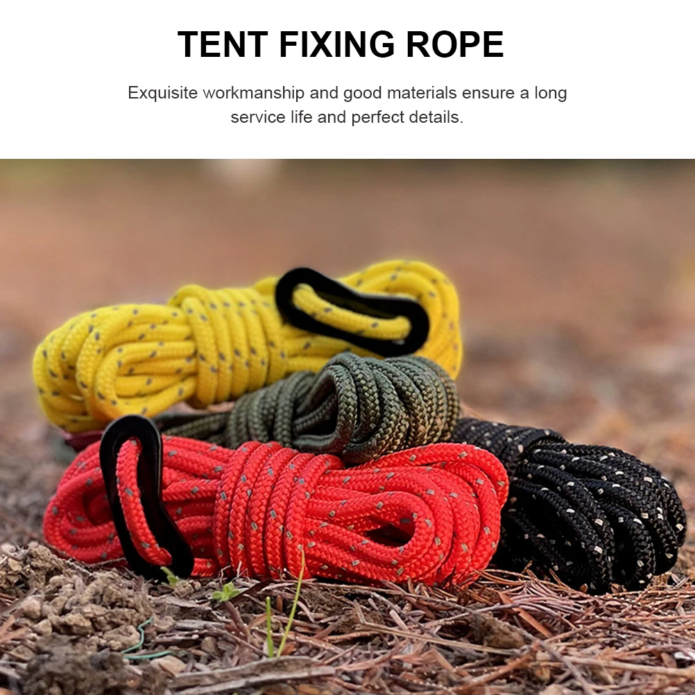 

4pcs Reflective Tent Rope Camping Supplies Nylon Hanging Fixing Multifunction Durable Outdoor Gear Climbing Accessories Canopy