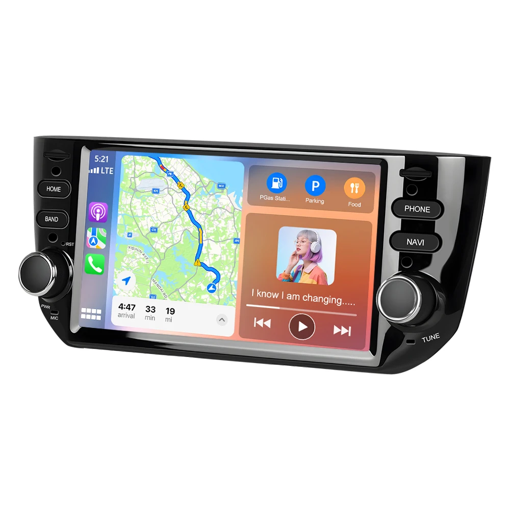 Podofo 6,2 Zoll 2+64G Autoradio für Fiat Punto 10-16/Linea 12-15, kabelloses CarPlay, Android Auto, Multimedia-Videoplayer, FM RDS
