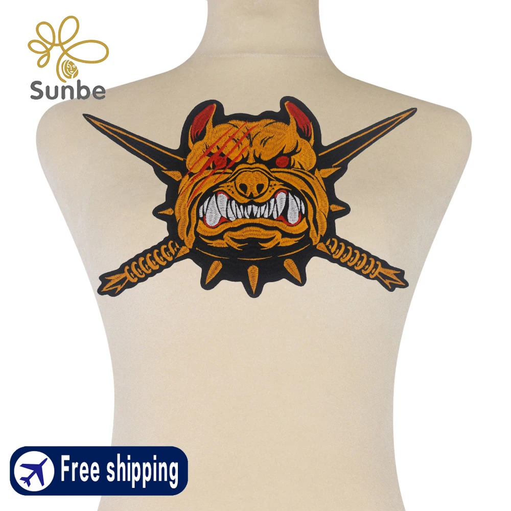 

Нашивки с горячей кровью в виде бульдога на куртке, рюкзаках, мотоцикликах, индивидуальные декоративные тканевые нашивки для самостоятельной сборки