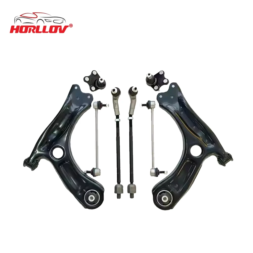 10PCS High Quality Auto Parts Kit Tie Rod End Ball Joint Control Arm Kit for VW Santana OE 6RD407152A