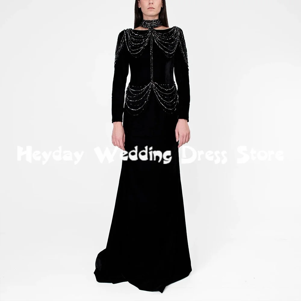 

Heyday женские вечерние платья русалки по индивидуальному заказу, расшитые бисером в Саудовской Аравии, с длинными рукавами, длиной до пола, вечерние элегантные платья 2025