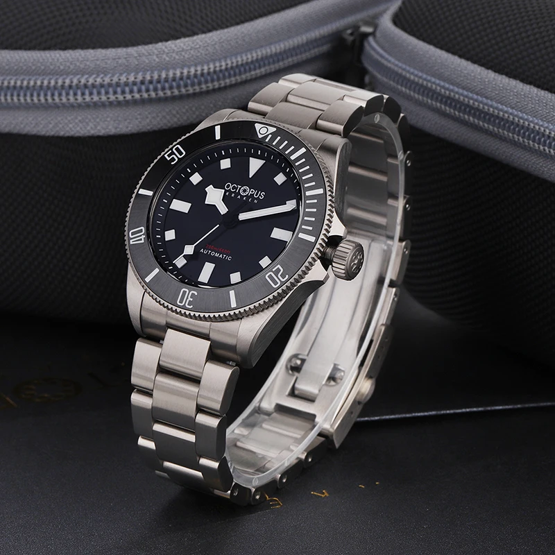 Octopus 39mm Titanium Vintage Homage Watch For Men PT5000 Movement Automatic Sapphire Crystal 200M Waterproof BGW-9 Luminous New