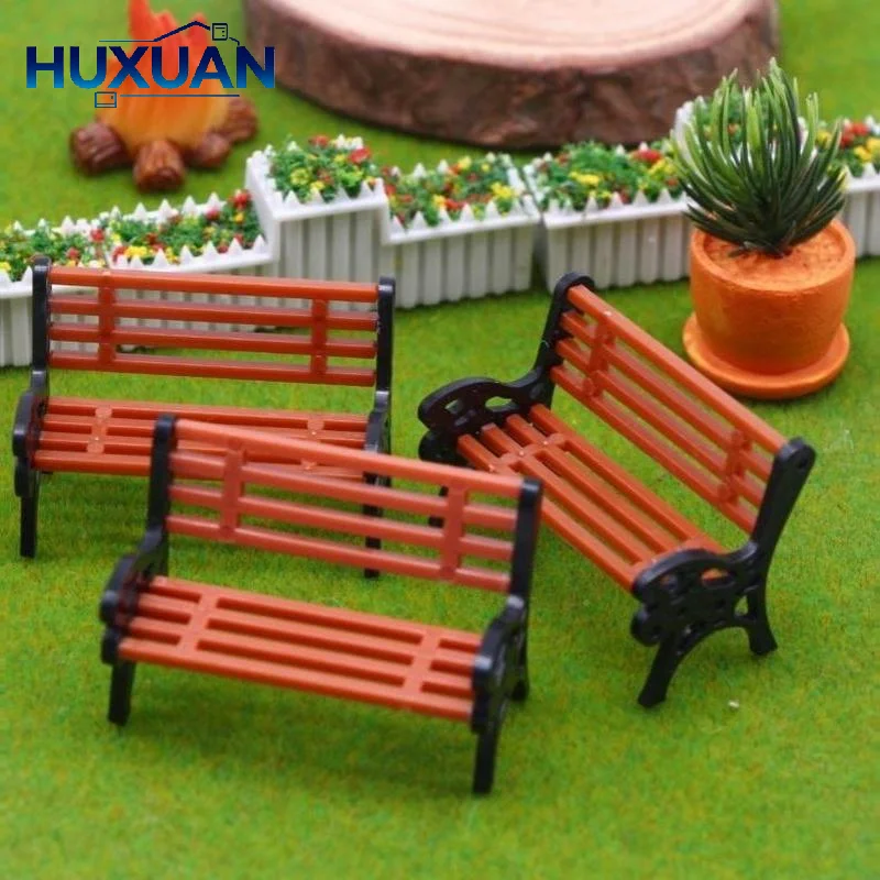 Miniature Bench Chair Figurines PVC Crafts Mini Garden Decor Micro Landscape DIY Doll House Accessories
