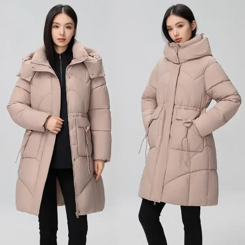 Jaqueta grande e solta feminina, parkas de algodão de lazer, jaqueta quente, nova, inverno