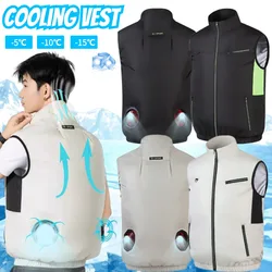 Cooling Vest Wearable Cooling Fan Vest Heat Resistant Air-conditioned Clothes Cooling for Workers Summer Camping Fishing Cooling