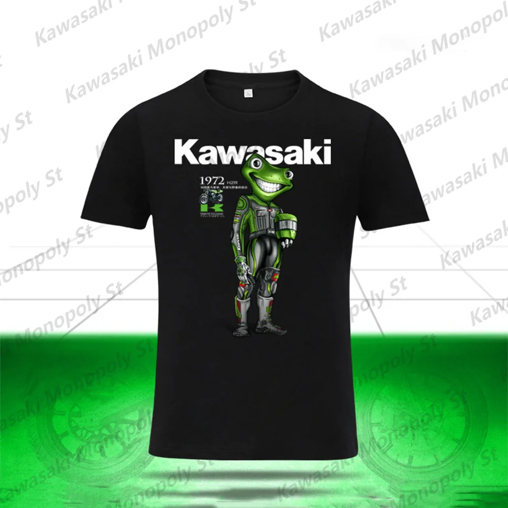 Summer Boy Kawasaki Ghost Claw Motorcycle T-Shirt Rally Ninja Frog Heavy Arcade Car Men\'s Tees Kid/Adult Motorcycle Training Top