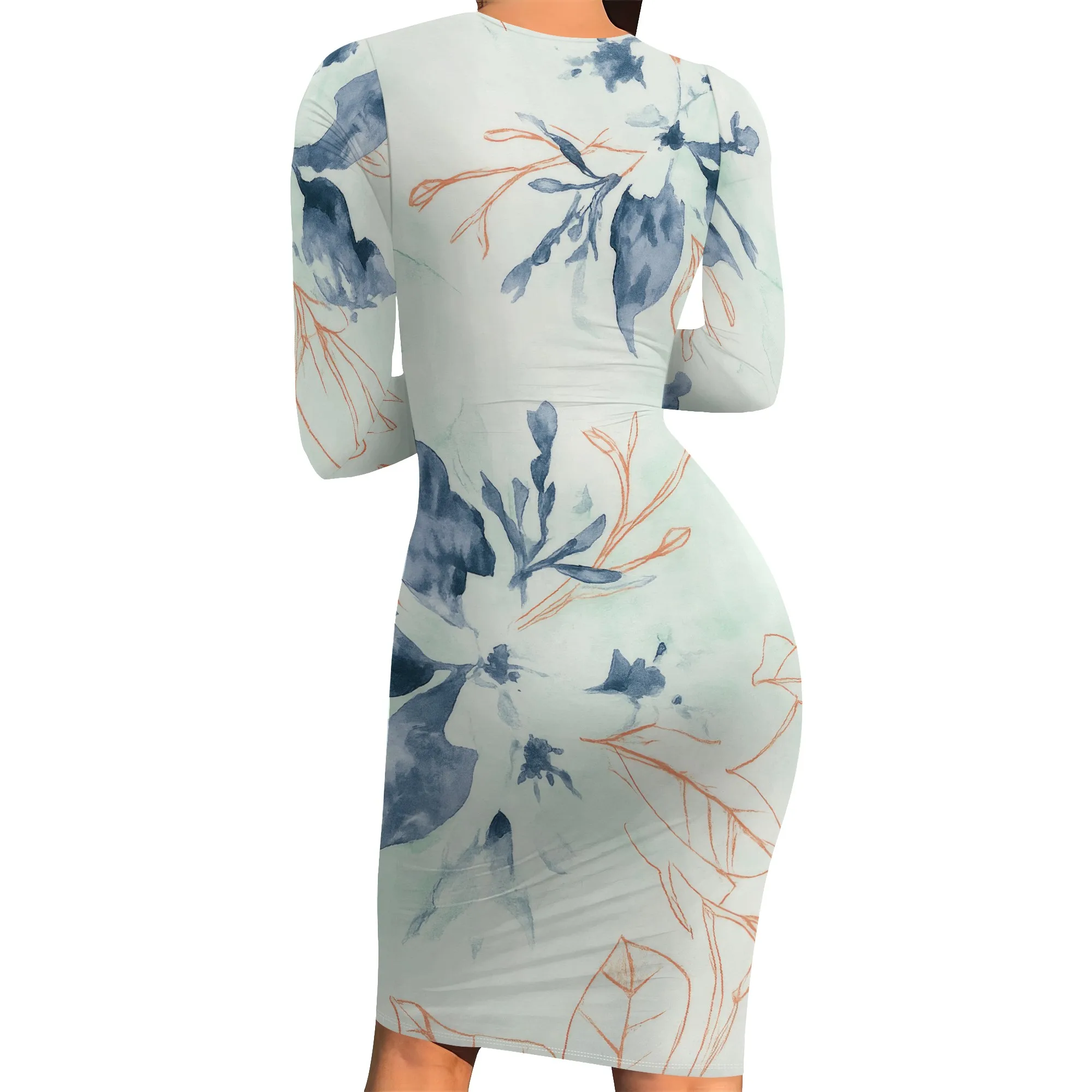 ชุดสตรีฤดูใบไม้ร่วง 2024 แขนยาวพื้นฐานดินสอ Smocked Elastic เอว Casual A-Line เซ็กซี่ Bodycon Mini Dress