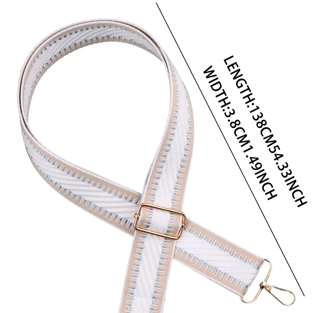 حقيبة كتف مخططة على الموضة، متعددة الوظائف، قابلة للتعديل بحرية، حقيبة كتف، حزام كتف، إكسسوارات سفر قابلة للاستبدال #6