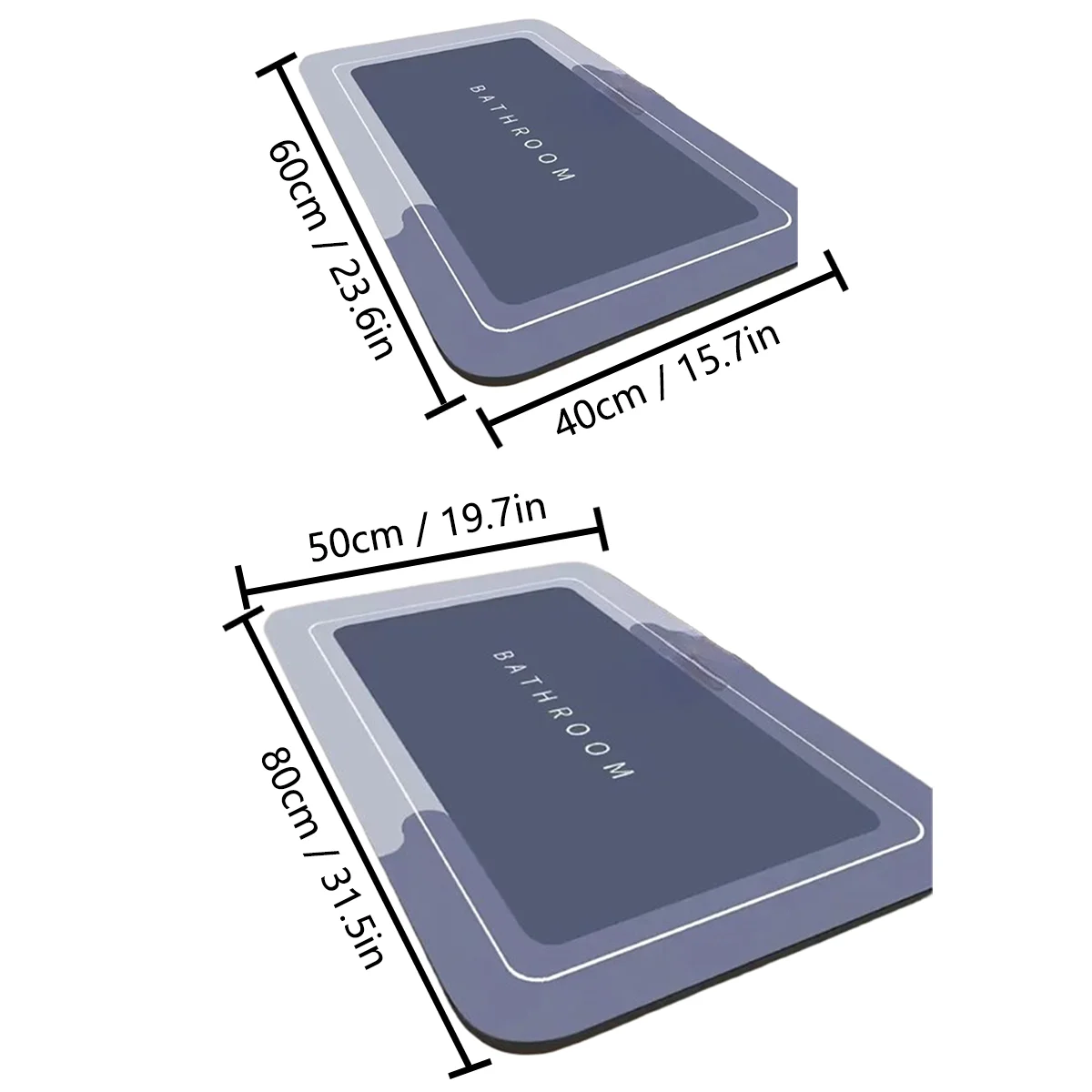 Simple bathroom diatom mud absorbent foot mat toilet shower room non-slip quick-drying floor mat dirt-resistant entrance mat image 2