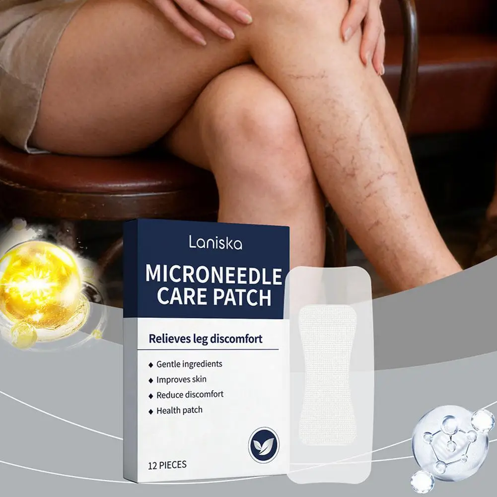 Promote Blood Circulation Relieves Leg Discomfort Gentle Patch 12pieces Improve Varicose Veins Stickers Microneedle Care Patch