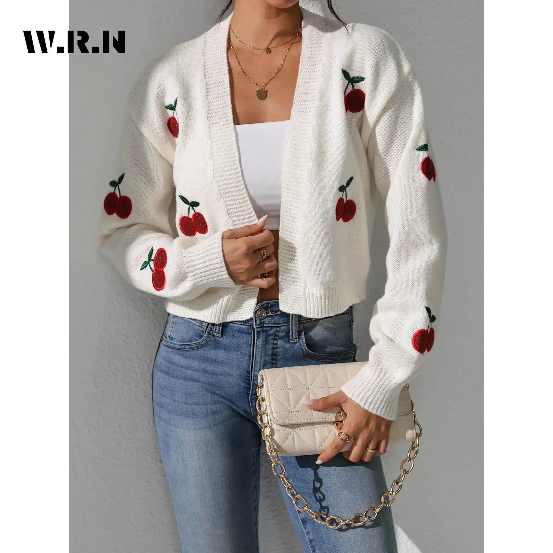 

INS Embroidered Short Coat Fashion Knitted Sweater
