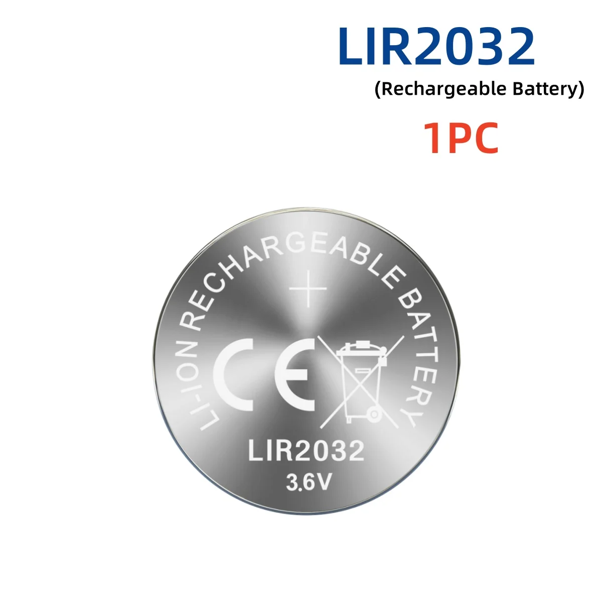 3.6V LIR2032 Li-ion Rechargeable Battery 20mAh For Bluetooth Tags DIY Projects Not For 3V CR2032 Devices product image