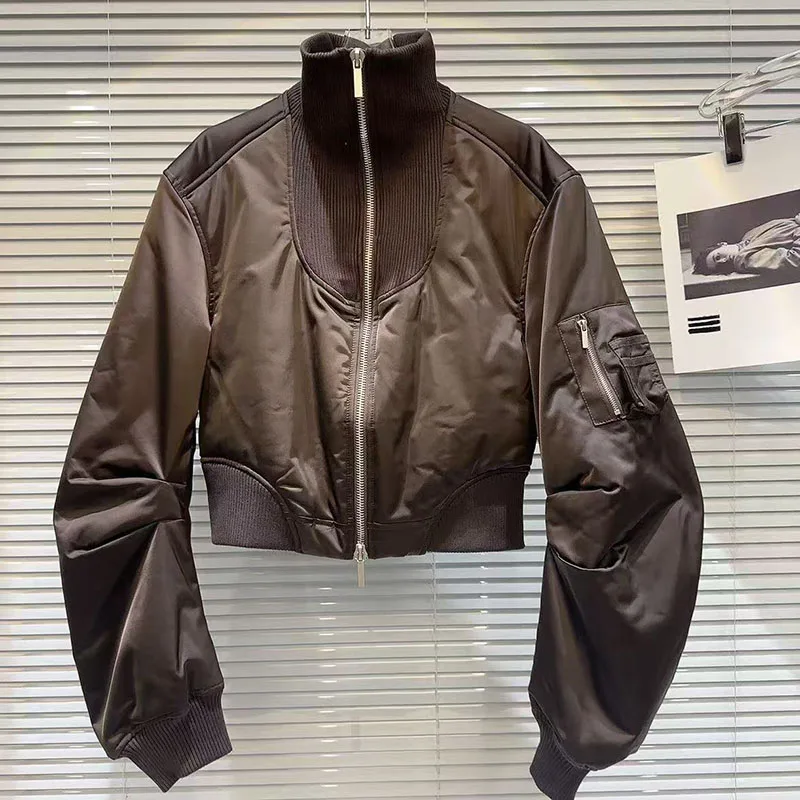 2026 New Black Ladies Short Baseball Jacket Korean Spring Casual White Jacket Top Female Cardigan Zipper Jackets Fashion