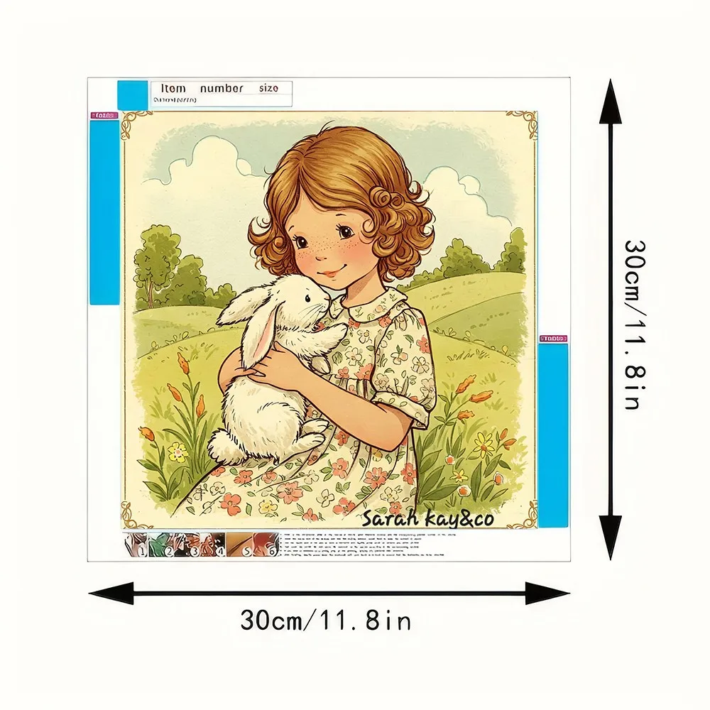 1 قطعة هايدي 5D DIY الماس اللوحة الحفر الكامل لطيف فتاة الأرنب الأزهار قماش أكريليك فرملس المنزل المطبخ جدار ديكور هدية #3