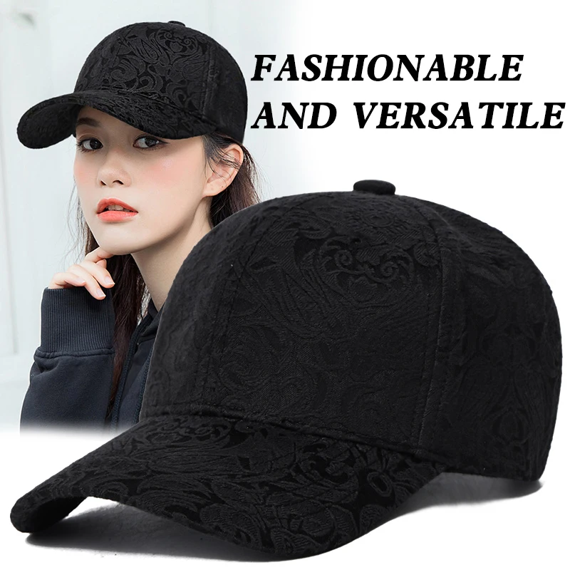 High top cap circumference hat female autumn new lace jacquard high baseball cap han edition show face small fashion is cap