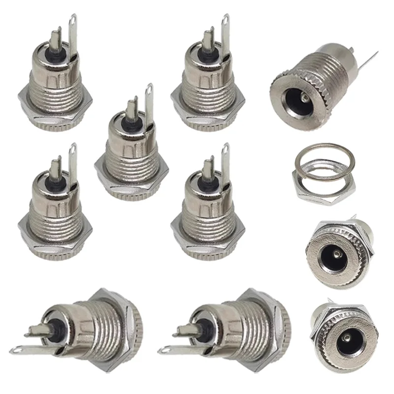 10/50/200Pcs Metal DC Power Jack Socket DC-099 5.5mm*2.1mm Female Jack Panel Mount Connector DC099