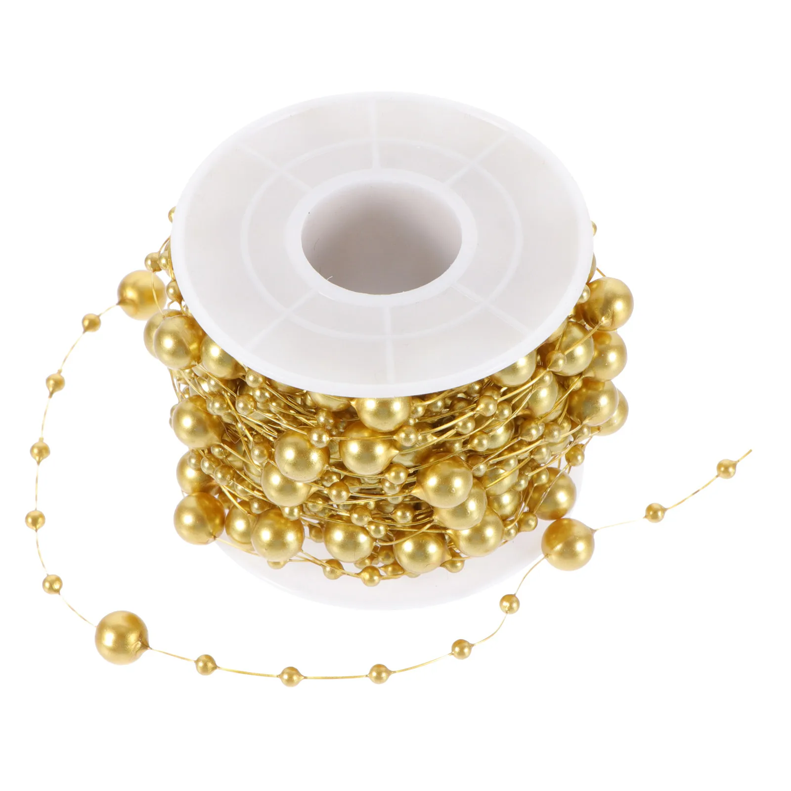 

1 Roll Shiny Faux Pearl Garland Diy Wedding Holiday Decor Beads String For Christmas Tree Curtain Backdrop Home Office Party