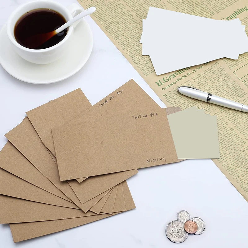 50Pcs Cash Envelopes Money Container Ultra-Thin DIY Coin Storage Envelopes Cash Storage Bags Kraft Paper Coin Cash Pouches